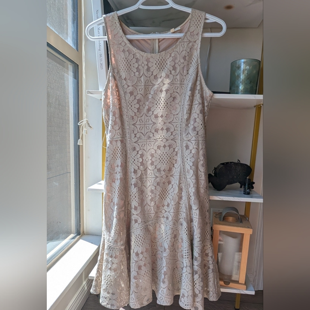 Elegant Cream Lace Dress